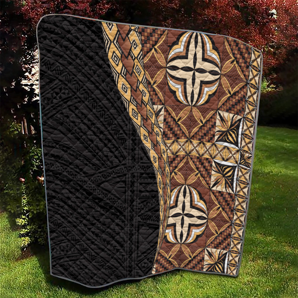 Samoan Siapo Quilt Tatau Pattern Half Style Retro Mode LT03 - Polynesian Pride