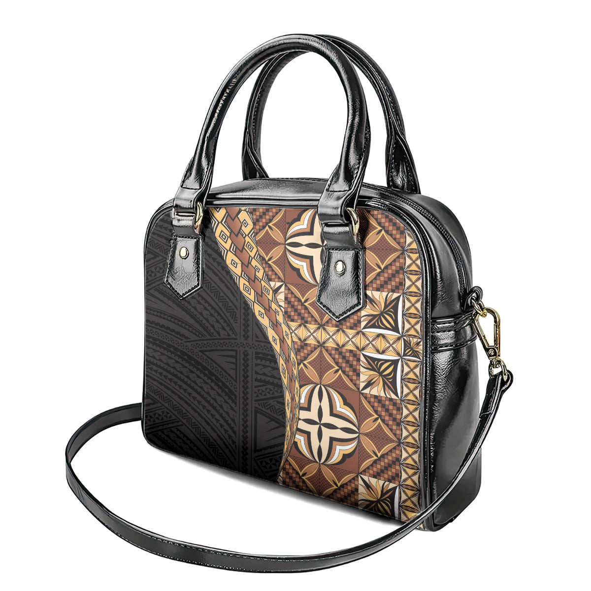 Samoan Siapo Shoulder Handbag Tatau Pattern Half Style Retro Mode LT03 - Polynesian Pride
