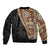 Samoan Siapo Sleeve Zip Bomber Jacket Tatau Pattern Half Style Retro Mode LT03 - Polynesian Pride