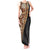 Samoan Siapo Tank Maxi Dress Tatau Pattern Half Style Retro Mode LT03 Women Brown - Polynesian Pride
