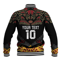Custom New Zealand Rugby Baseball Jacket Black Fern Maori Tribal Pattern LT03 - Polynesian Pride