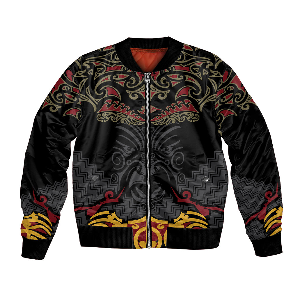 Custom New Zealand Rugby Bomber Jacket Black Fern Maori Tribal Pattern LT03 Unisex Black - Polynesian Pride