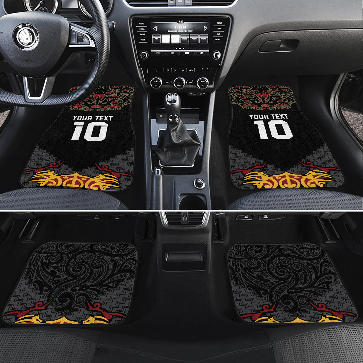 Custom New Zealand Rugby Car Mats Black Fern Maori Tribal Pattern