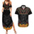 Custom New Zealand Rugby Couples Matching Summer Maxi Dress and Hawaiian Shirt Black Fern Maori Tribal Pattern LT03 Black - Polynesian Pride