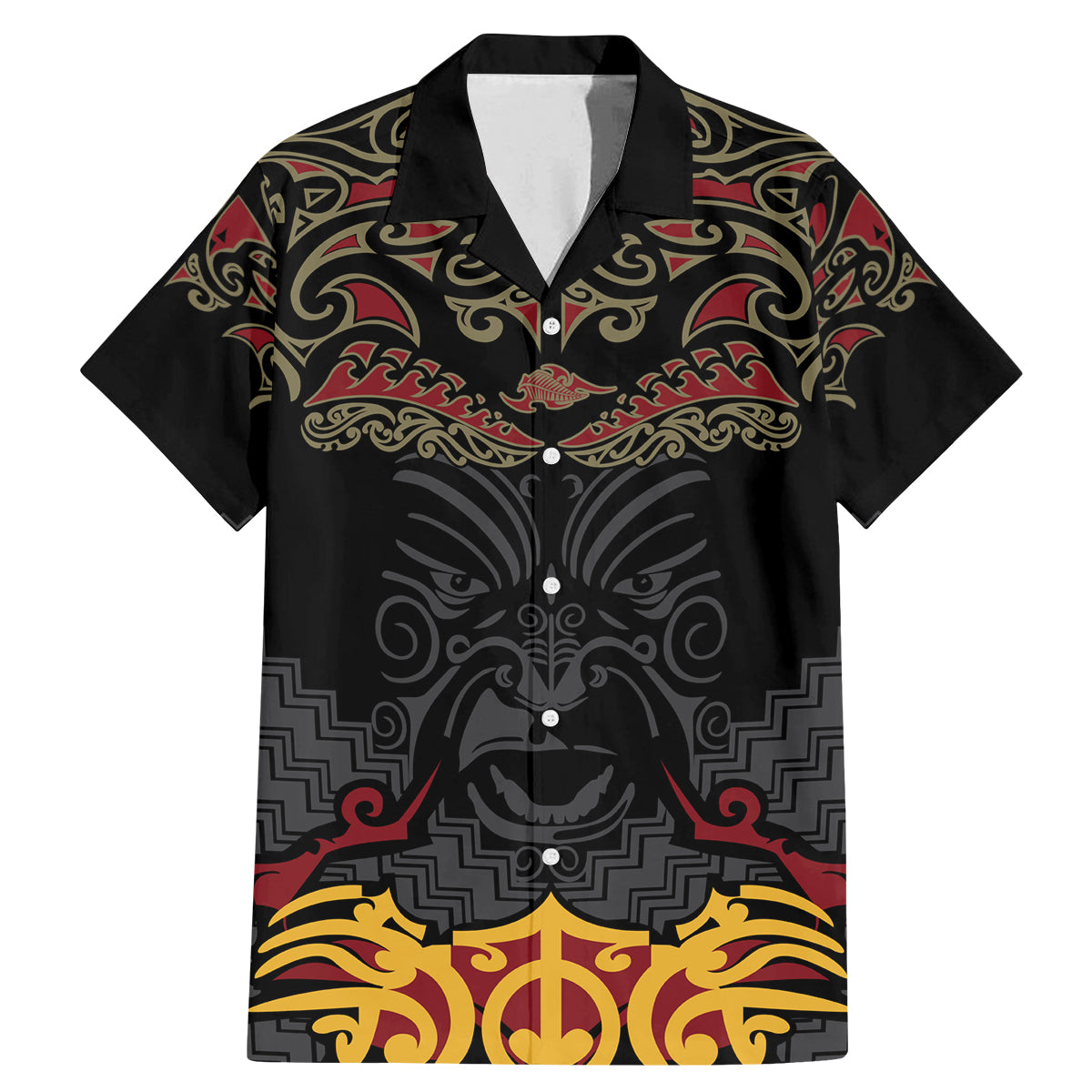 Custom New Zealand Rugby Family Matching Mermaid Dress and Hawaiian Shirt Black Fern Maori Tribal Pattern LT03 Dad's Shirt - Short Sleeve Black - Polynesian Pride