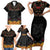 Custom New Zealand Rugby Family Matching Short Sleeve Bodycon Dress and Hawaiian Shirt Black Fern Maori Tribal Pattern LT03 - Polynesian Pride