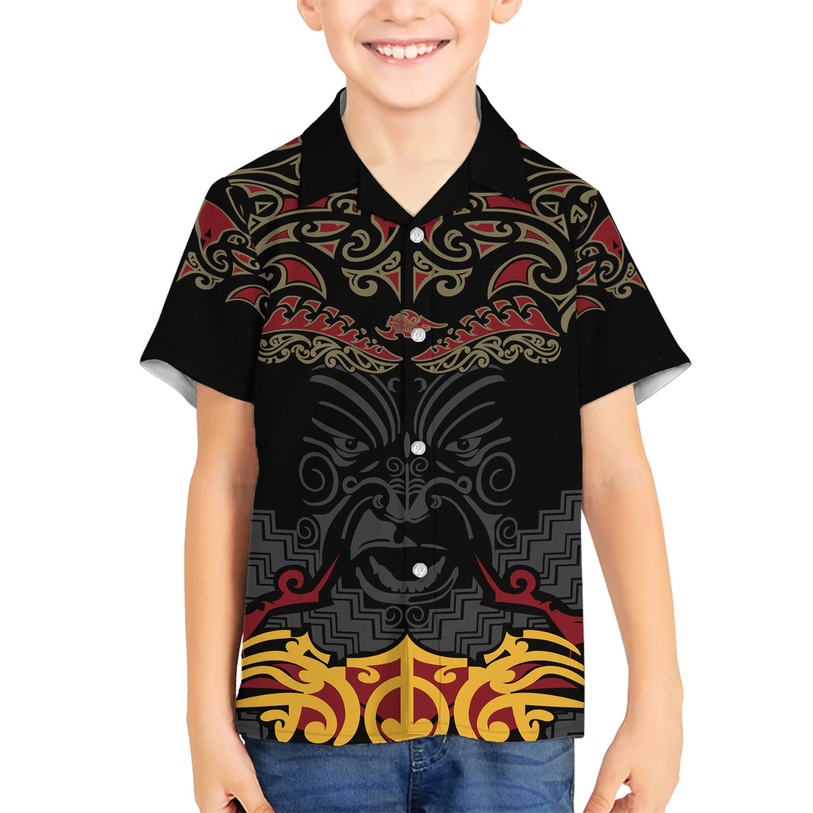 Custom New Zealand Rugby Kid Hawaiian Shirt Black Fern Maori Tribal Pattern LT03 Kid Black - Polynesian Pride