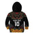 Custom New Zealand Rugby Kid Hoodie Black Fern Maori Tribal Pattern LT03 - Polynesian Pride