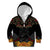 Custom New Zealand Rugby Kid Hoodie Black Fern Maori Tribal Pattern LT03 Zip Hoodie Black - Polynesian Pride