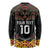 Custom New Zealand Rugby Long Sleeve Shirt Black Fern Maori Tribal Pattern LT03 - Polynesian Pride