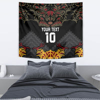 Custom New Zealand Rugby Tapestry Black Fern Maori Tribal Pattern