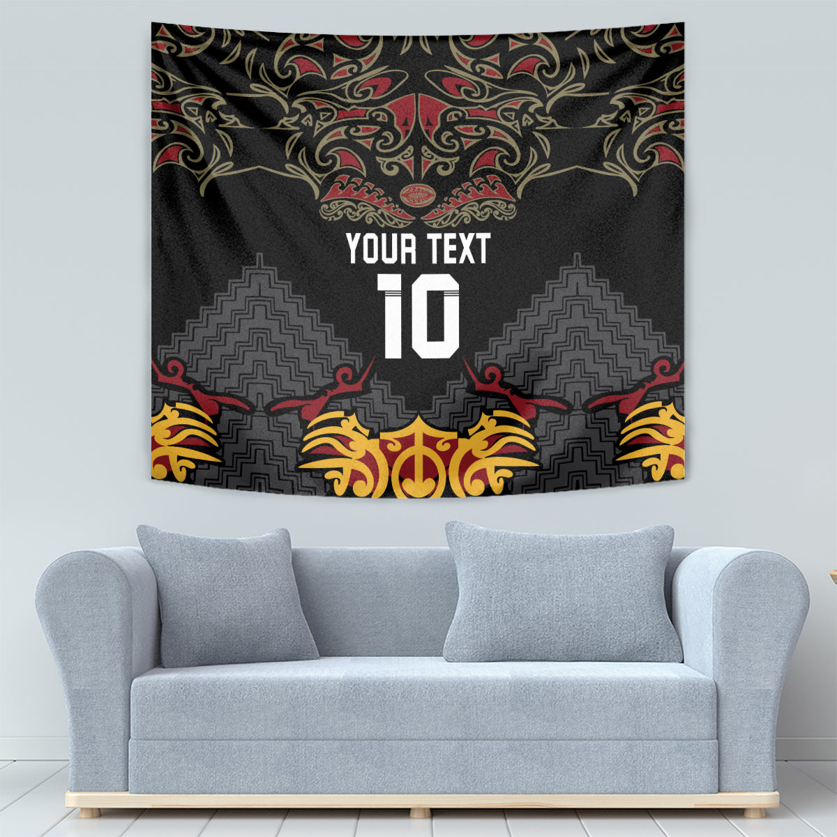 Custom New Zealand Rugby Tapestry Black Fern Maori Tribal Pattern