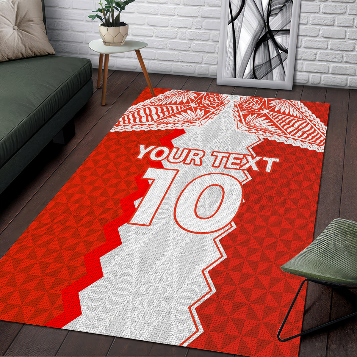 Custom Tonga Rugby Area Rug Ikale Tahi Ngatu Tribal Pattern