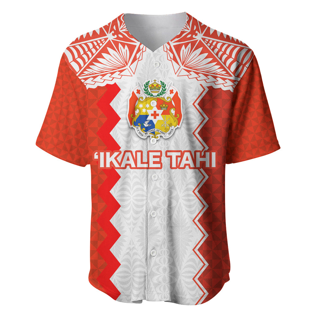 Custom Tonga Rugby Baseball Jersey Ikale Tahi Ngatu Tribal Pattern LT03