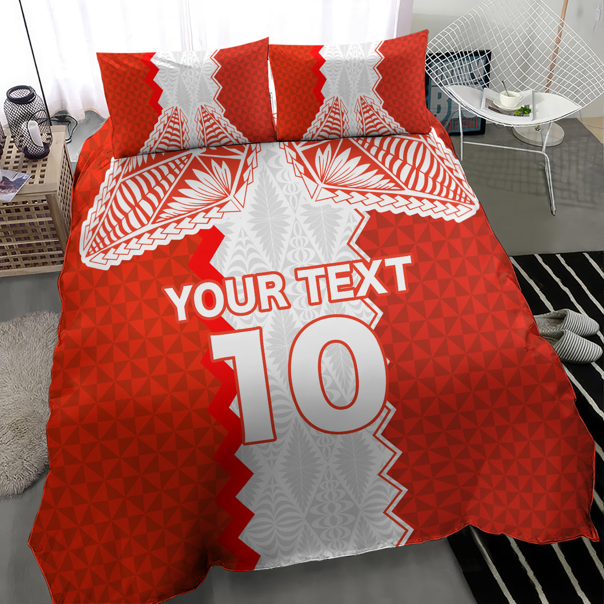 Custom Tonga Rugby Bedding Set Ikale Tahi Ngatu Tribal Pattern