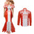 Custom Tonga Rugby Couples Matching Mermaid Dress and Long Sleeve Button Shirt Ikale Tahi Ngatu Tribal Pattern LT03