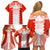 Custom Tonga Rugby Family Matching Off Shoulder Short Dress and Hawaiian Shirt Ikale Tahi Ngatu Tribal Pattern LT03