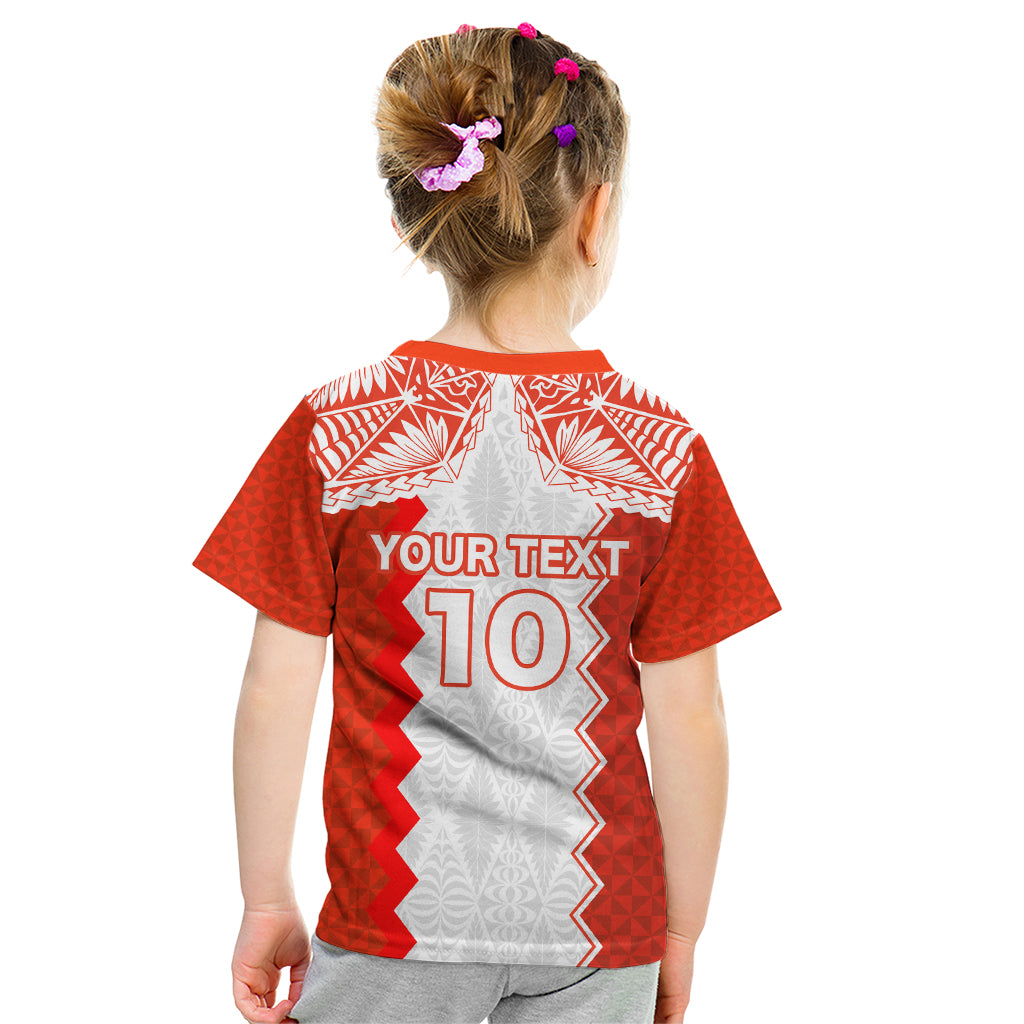 Custom Tonga Rugby Kid T Shirt Ikale Tahi Ngatu Tribal Pattern LT03