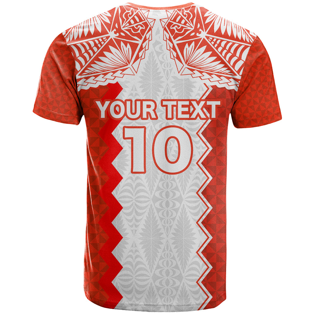 Custom Tonga Rugby T Shirt Ikale Tahi Ngatu Tribal Pattern LT03