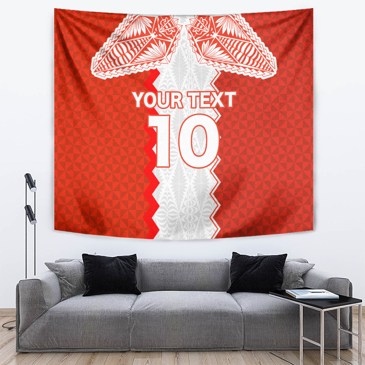 Custom Tonga Rugby Tapestry Ikale Tahi Ngatu Tribal Pattern