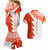 Custom Tonga Rugby Couples Matching Mermaid Dress and Hawaiian Shirt Ikale Tahi Ngatu Tribal Pattern Half Style LT03