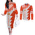 Custom Tonga Rugby Couples Matching Off The Shoulder Long Sleeve Dress and Long Sleeve Button Shirt Ikale Tahi Ngatu Tribal Pattern Half Style LT03