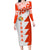 Custom Tonga Rugby Long Sleeve Bodycon Dress Ikale Tahi Ngatu Tribal Pattern Half Style LT03