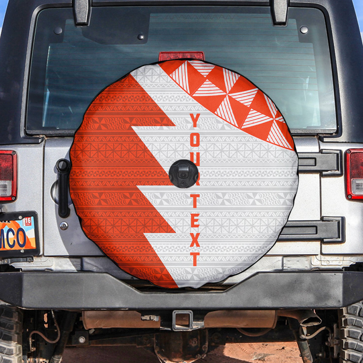 Custom Tonga Rugby Spare Tire Cover Ikale Tahi Ngatu Tribal Pattern Half Style