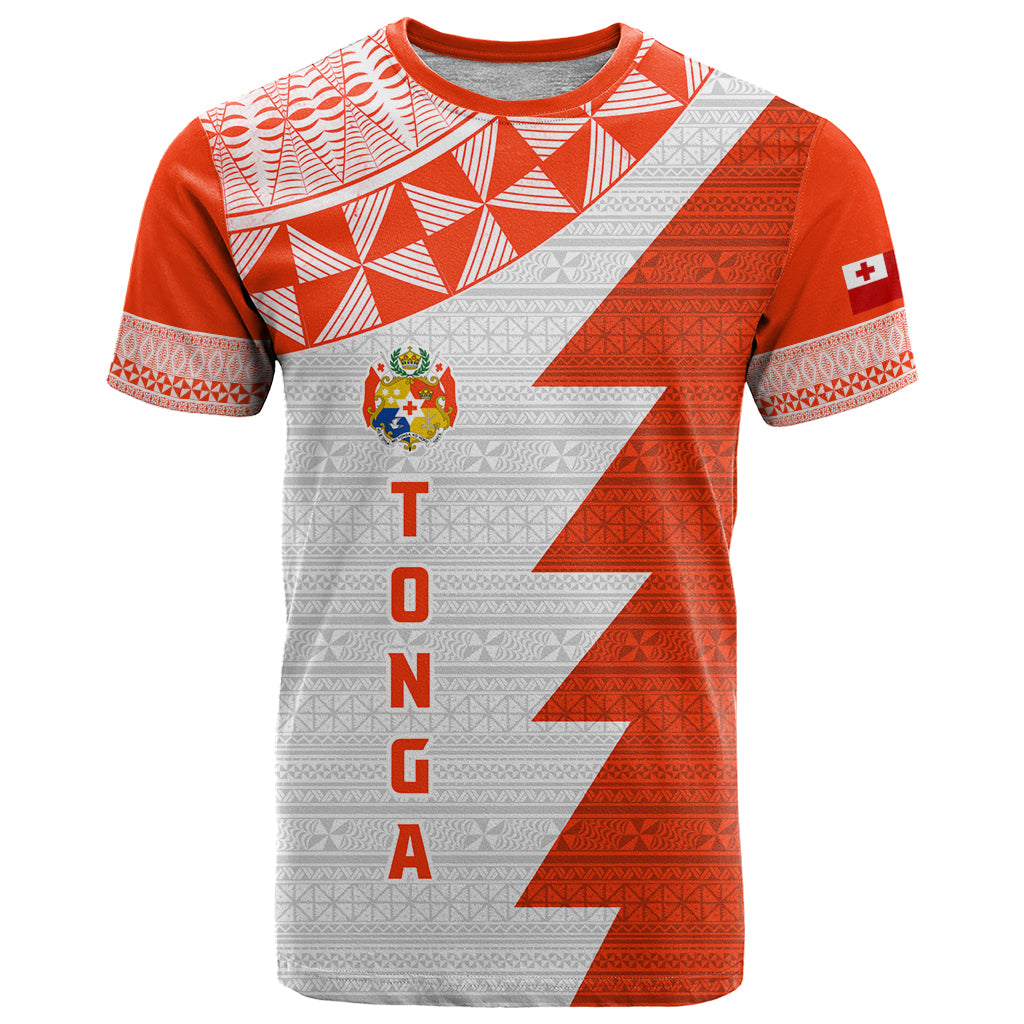 Custom Tonga Rugby T Shirt Ikale Tahi Ngatu Tribal Pattern Half Style LT03