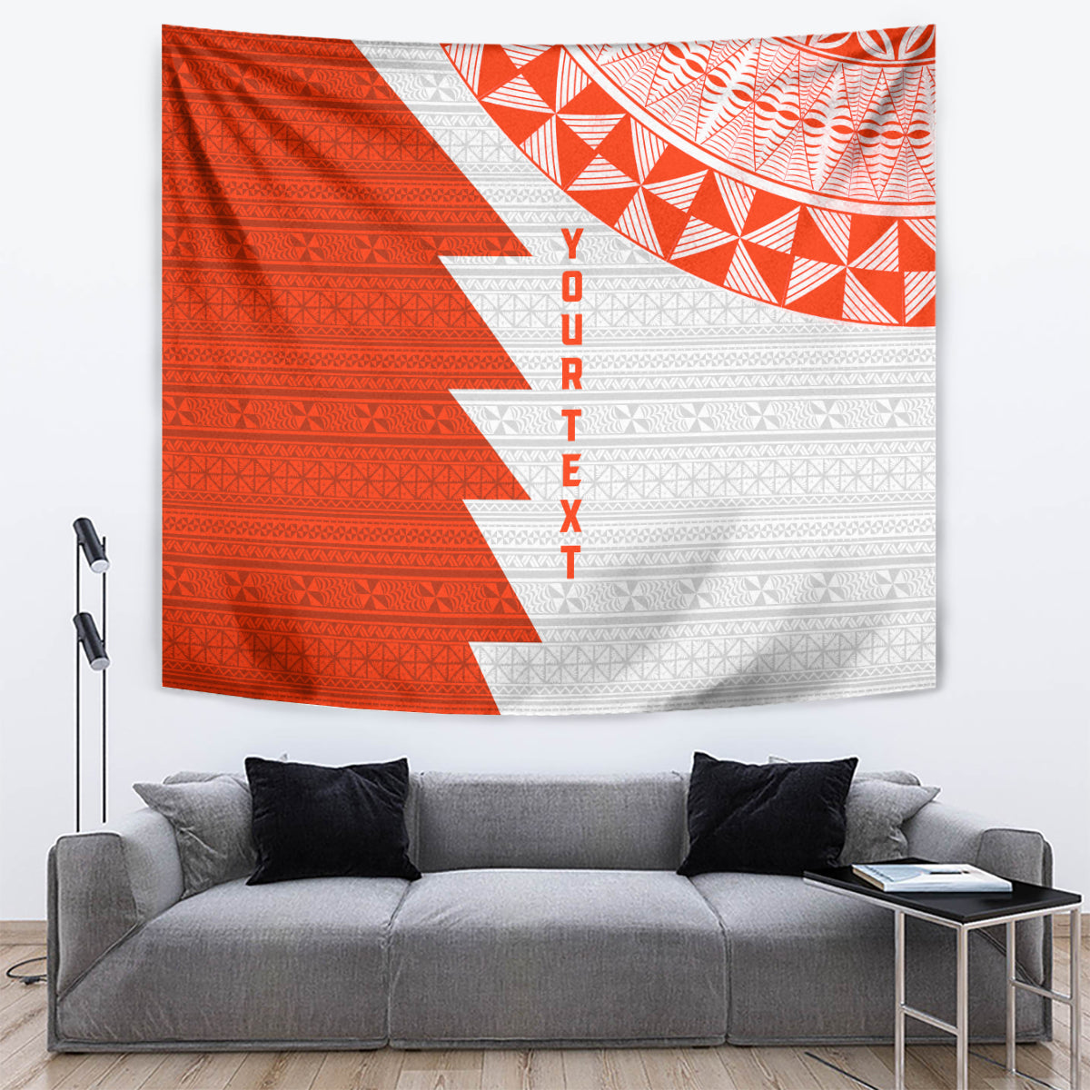 Custom Tonga Rugby Tapestry Ikale Tahi Ngatu Tribal Pattern Half Style