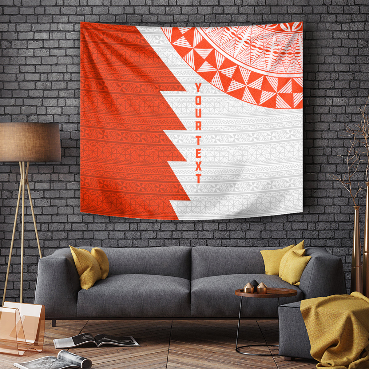 Custom Tonga Rugby Tapestry Ikale Tahi Ngatu Tribal Pattern Half Style