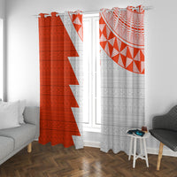 Custom Tonga Rugby Window Curtain Ikale Tahi Ngatu Tribal Pattern Half Style