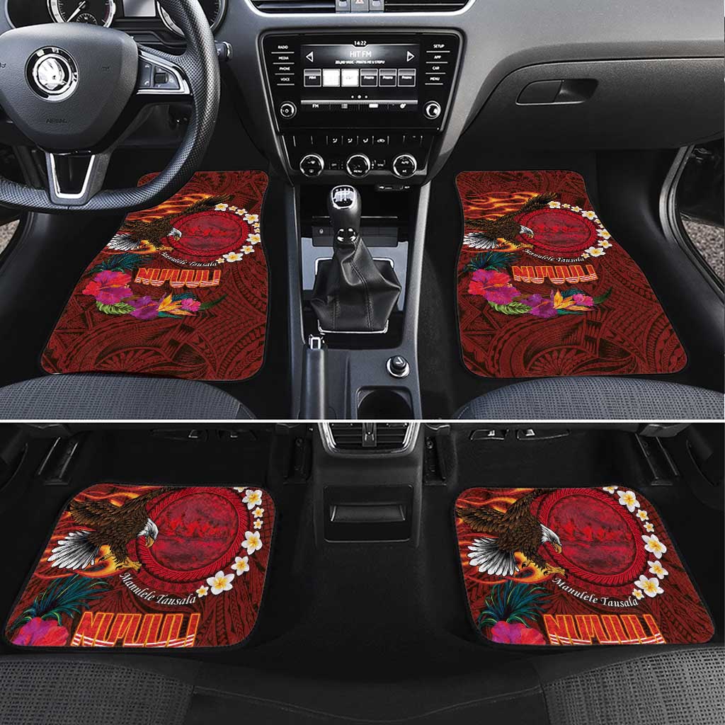 American Samoa Manulele Tausala Nu'uuli Car Mats Tatau Art Pattern with Tropical Plants