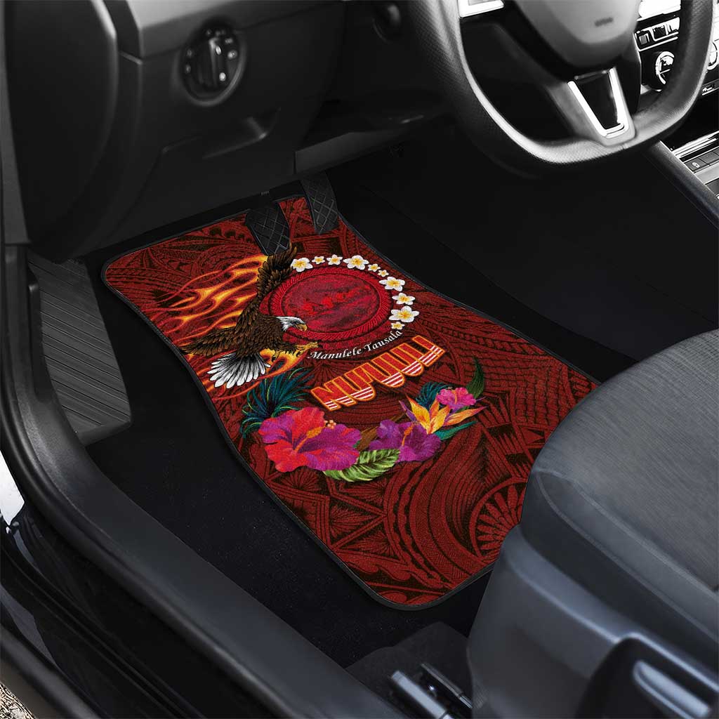 American Samoa Manulele Tausala Nu'uuli Car Mats Tatau Art Pattern with Tropical Plants