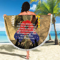 Australia and New Zealand ANZAC Day Beach Blanket Kangaroo and Kiwi Bird Soldier-Honor and Remember Vintage Style