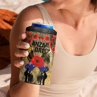 Australia and New Zealand ANZAC Day 4 in 1 Can Cooler Tumbler Kangaroo and Kiwi Bird Soldier-Honor and Remember Vintage Style