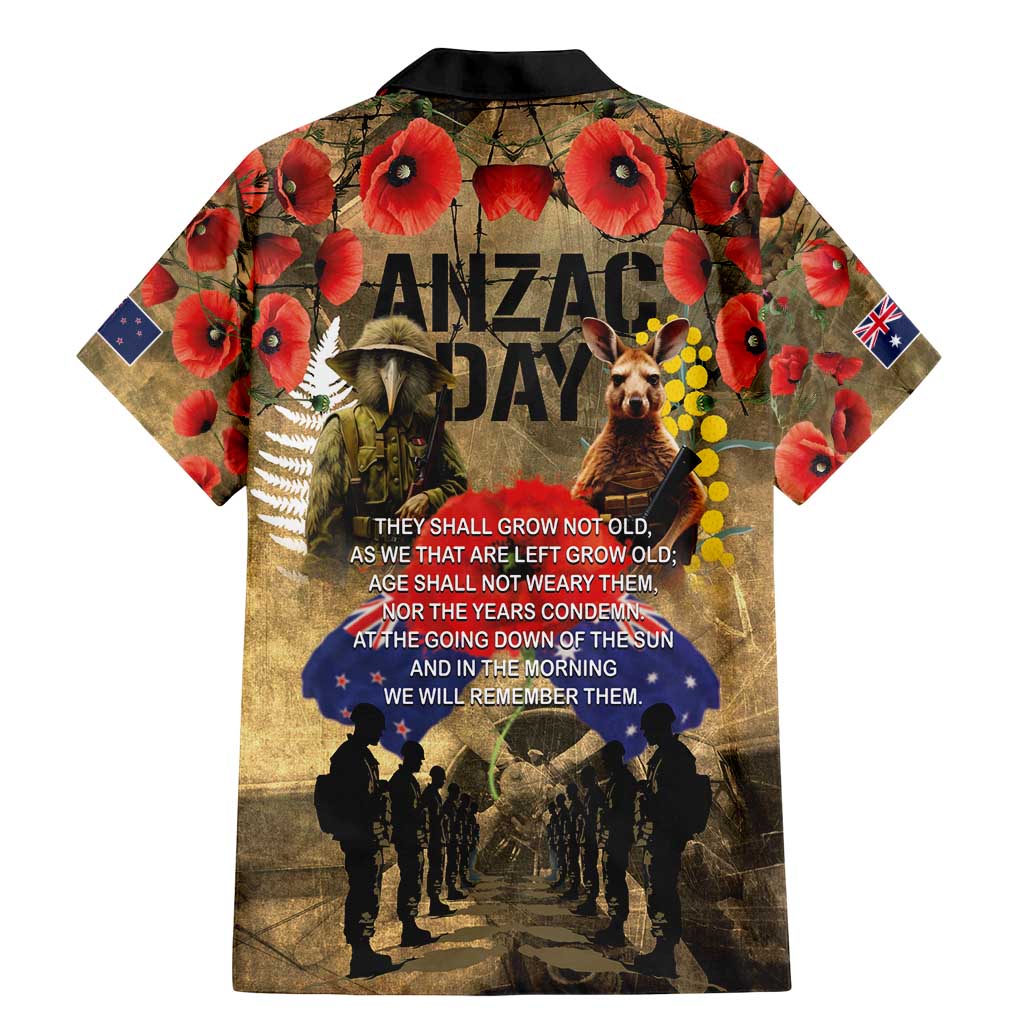Australia and New Zealand ANZAC Day Family Matching Mermaid Dress and Hawaiian Shirt Kangaroo and Kiwi Bird Soldier-Honor and Remember Vintage Style