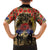 Australia and New Zealand ANZAC Day Family Matching Off The Shoulder Long Sleeve Dress and Hawaiian Shirt Kangaroo and Kiwi Bird Soldier-Honor and Remember Vintage Style