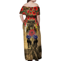 Australia and New Zealand ANZAC Day Family Matching Off Shoulder Maxi Dress and Hawaiian Shirt Kangaroo and Kiwi Bird Soldier-Honor and Remember Vintage Style
