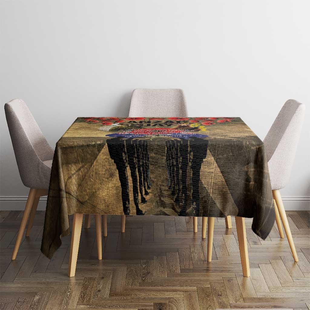 Australia and New Zealand ANZAC Day Tablecloth Kangaroo and Kiwi Bird Soldier-Honor and Remember Vintage Style