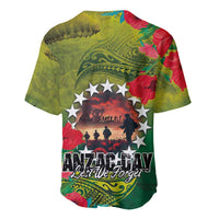 Cook Islands ANDAC Day Baseball Jersey Honor and Remember Soliders-Forever in My Thoughts Grunge Style