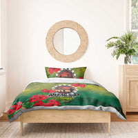 Cook Islands ANDAC Day Bedding Set Honor and Remember Soliders-Forever in My Thoughts Grunge Style