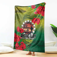 Cook Islands ANDAC Day Blanket Honor and Remember Soliders-Forever in My Thoughts Grunge Style LT03 - Polynesian Pride