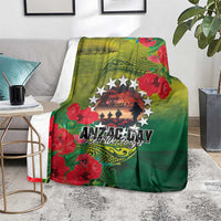 Cook Islands ANDAC Day Blanket Honor and Remember Soliders-Forever in My Thoughts Grunge Style LT03 - Polynesian Pride