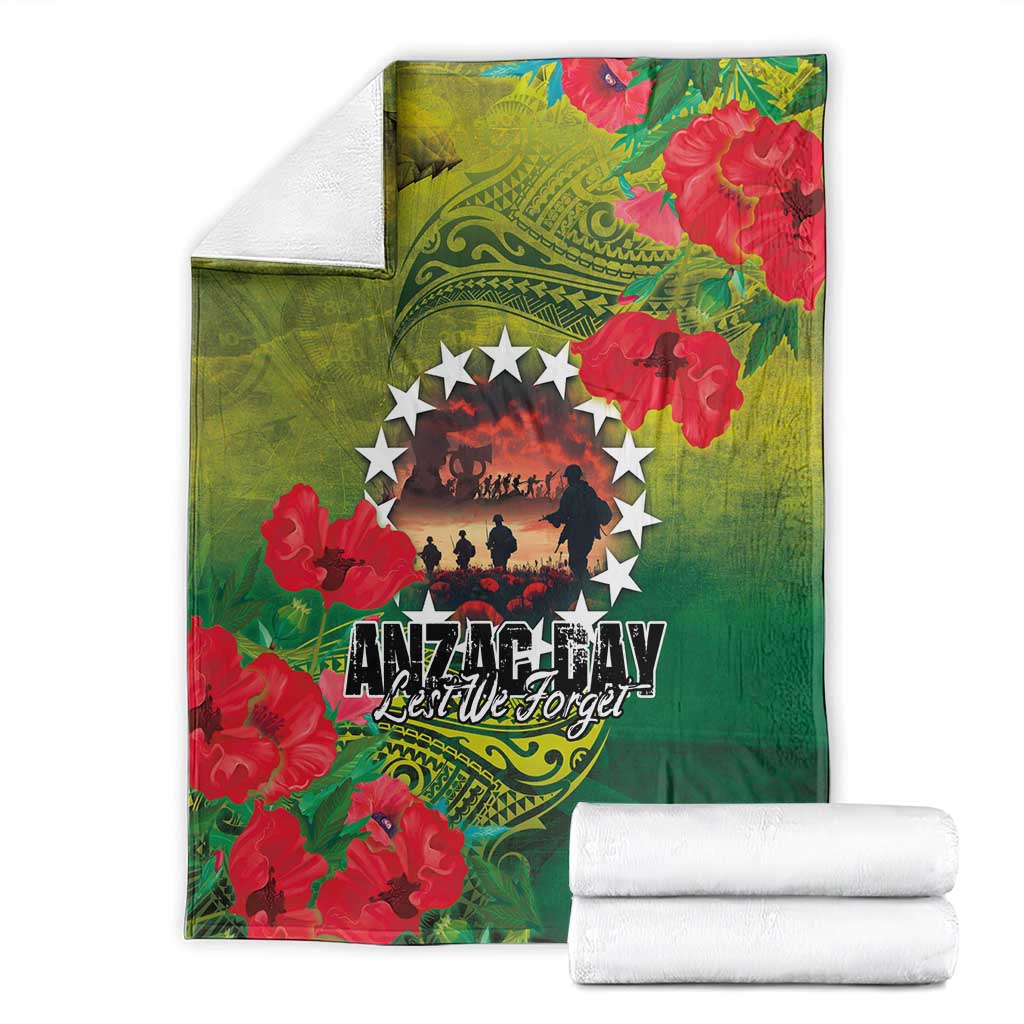 Cook Islands ANDAC Day Blanket Honor and Remember Soliders-Forever in My Thoughts Grunge Style LT03 - Polynesian Pride