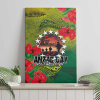 Cook Islands ANDAC Day Canvas Wall Art Honor and Remember Soliders-Forever in My Thoughts Grunge Style LT03 - Polynesian Pride