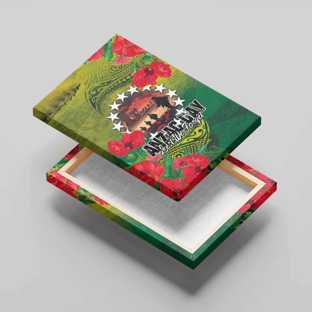 Cook Islands ANDAC Day Canvas Wall Art Honor and Remember Soliders-Forever in My Thoughts Grunge Style LT03 - Polynesian Pride