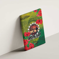 Cook Islands ANDAC Day Canvas Wall Art Honor and Remember Soliders-Forever in My Thoughts Grunge Style LT03 - Polynesian Pride