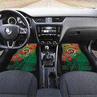 Cook Islands ANDAC Day Car Mats Honor and Remember Soliders-Forever in My Thoughts Grunge Style LT03 Set 2pcs - Front Green-Yellow - Polynesian Pride
