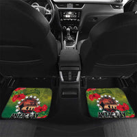 Cook Islands ANDAC Day Car Mats Honor and Remember Soliders-Forever in My Thoughts Grunge Style LT03 Set 2pcs - Back Green-Yellow - Polynesian Pride